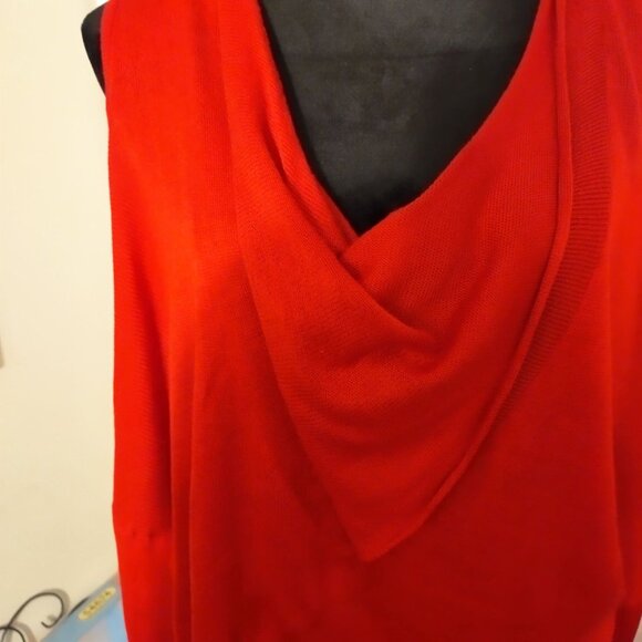 NICK VERREOS COLD SHOULDER-DEEP RED SWEATER-LONG SLEEVES-LIKE NEW-SIZE: 3X - Picture 6 of 9